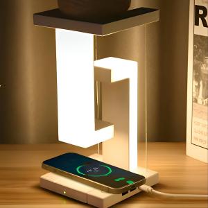 Anti-Gravity LED Desk Lamp with Wireless Charger – Floating Light, Touch Control & Modern Design