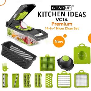 GearUP VC14 – 14-in-1 Premium Vegetable & Fruit Slicer - Multifunctional Kitchen Cutting Tool