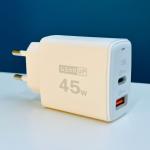 GearUP GP007 45W Fast Charging Wall Charger – Dual Port PD 3.0 + QC 3.0, Smart USB Adapter for Phone, Tablet & Laptop
