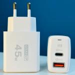 GearUP GP007 45W Fast Charging Wall Charger – Dual Port PD 3.0 + QC 3.0, Smart USB Adapter for Phone, Tablet & Laptop
